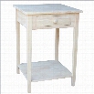 International Concepts Home Accents Unfinished 1-Drawer Hampton Bedside Table