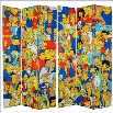 Oriental Furniture 7' Tall Simpsons Cast Room Divider in Multicolor