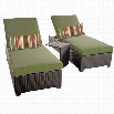 TKC Classic 2 Wicker Patio Lounges With Side Table in Cilantro