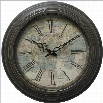 Yosemite Circular Iron Wall Clock with Map Print and Black Iron Frame