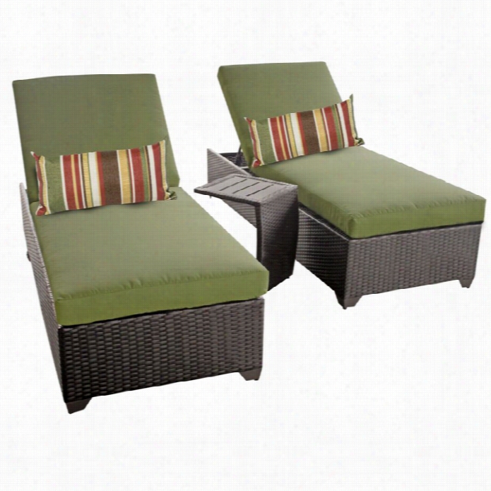 Tkc Classic 2  Wicker Pattio Lkunges Ith Side Tabl In Cilantor