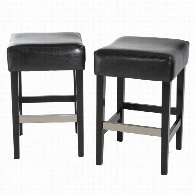 Trent Home 26 Reckoner Stool In Black (set Of 2)