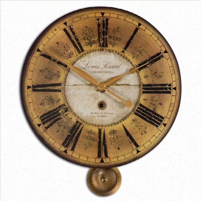 Uttermost Louis Leniel Cream And Gold Wsll Clock