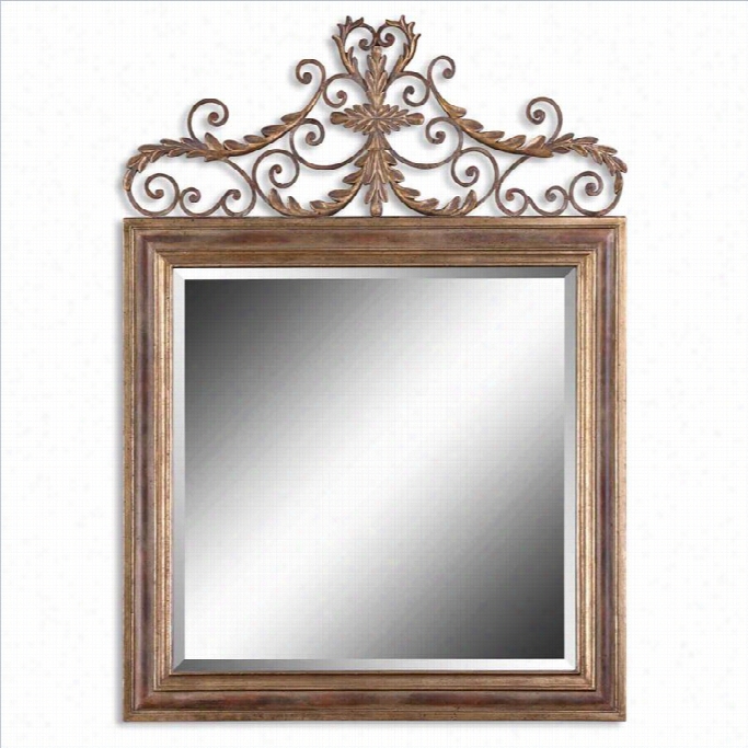 Uttermost Valonia Mirror Ni Heavily Antique Gold