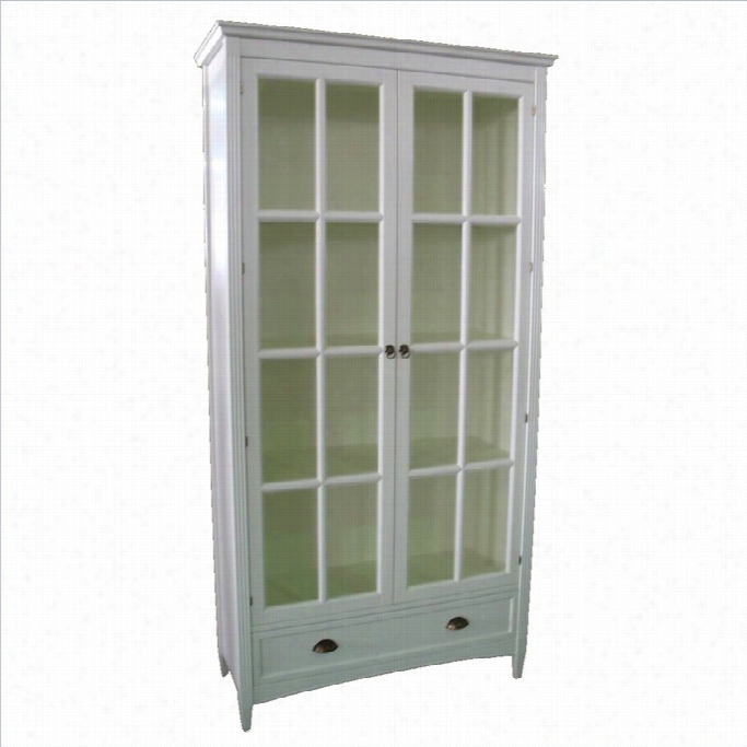 Wayborn Barrister Bookcase Wkth Glass Door In White