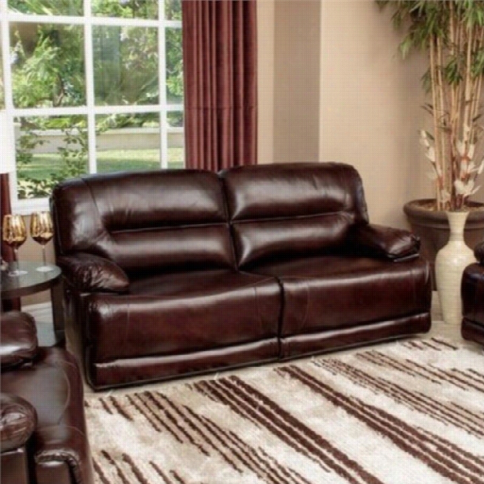 Abbyson Living Rio Leather Reclining Sofa In Beown