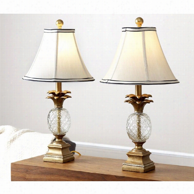 Abhyson Living Valerie Pineapple Tlb Lamp In Gold (set Of 2)