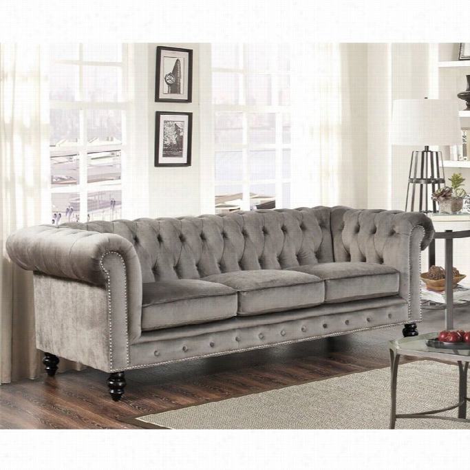 Abbyson Living Velvet Sofa In Gray
