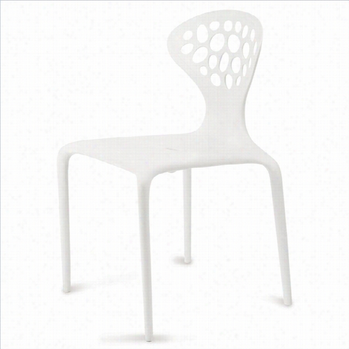 Aeon Furnituer Lucy Stacking Dining Chair In White (set Of 4)