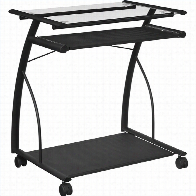 Altra Furniture Mobile Computer Cart And Desk In Black Finish