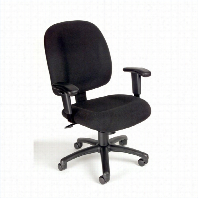 Bosss Office Products Mid-back Ergnomic Task Office Chair With Adjustable Arms-black Fabric