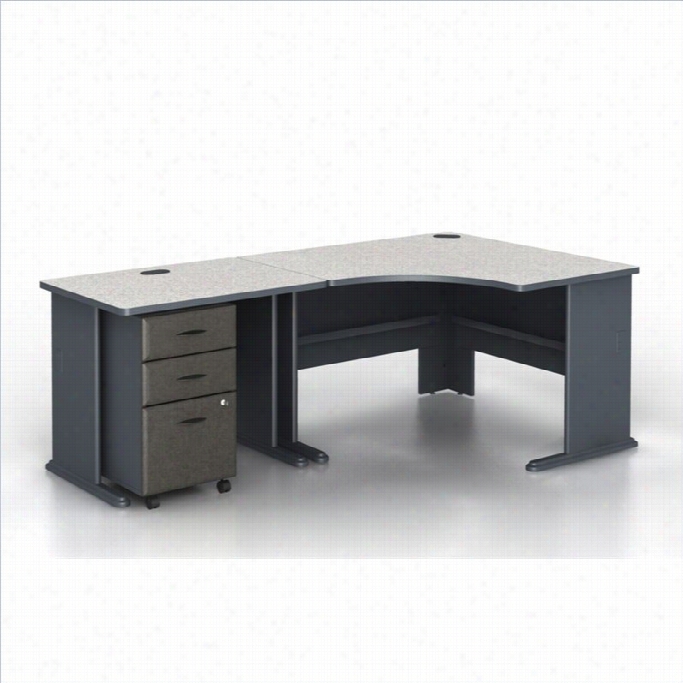 Bush Bbf Series A 3-piece Corner Computer Desk In Slate