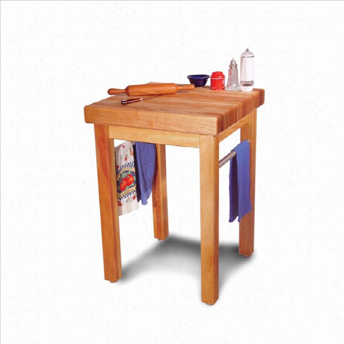 Cat Skill Craftsmen French Country Butcher Block Work Table In Natural Finish