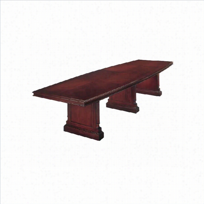 Dmi Keswick Boat Sbaped 12'  Conference Table With Slab Base In Cherry