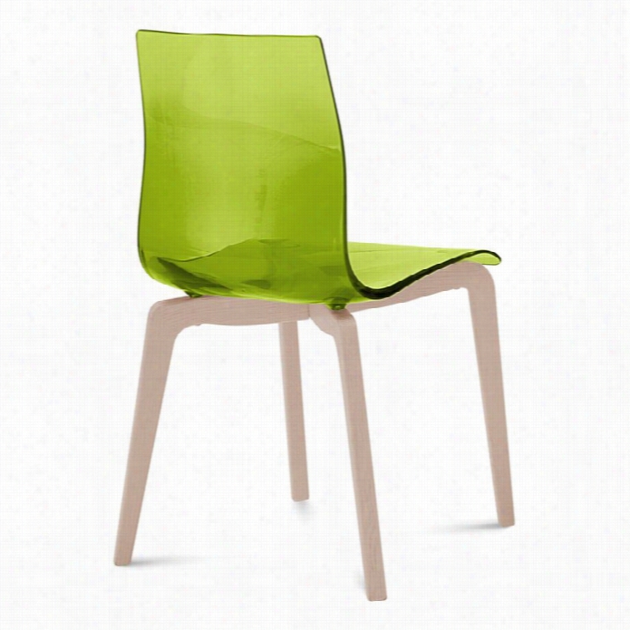 Domitalia Gel-l Dining Chair Iin Transparent Green