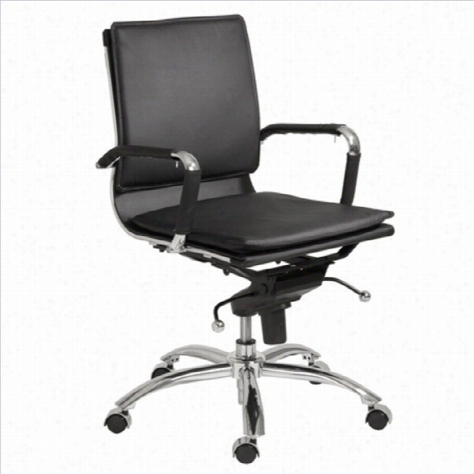 Eurostlye Gunar Pro Low Back Office Cahir In Black/chrome