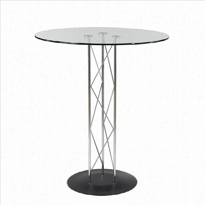 Eurost Lye Trave Bar 32 Table  In Clear Glass And Blac