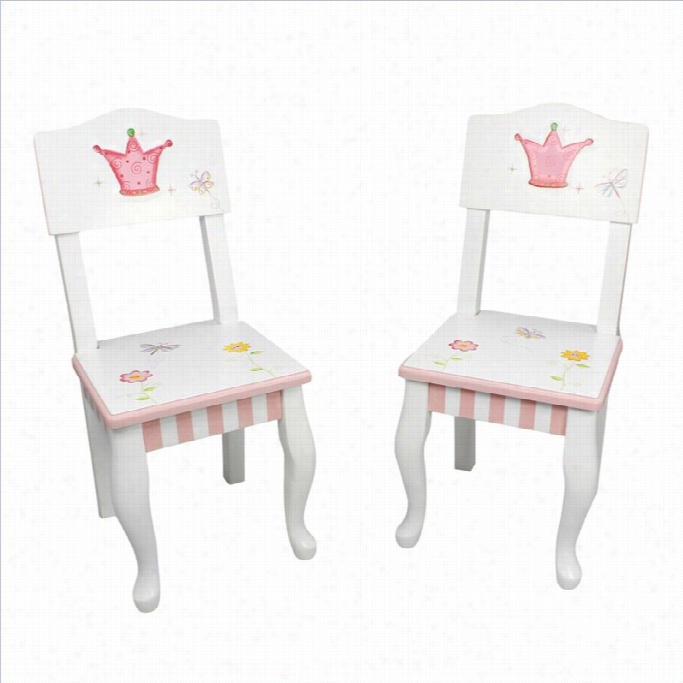 Fantasy F Ields Hand Painted Princess Andd Frog Set Of 2 Chairs