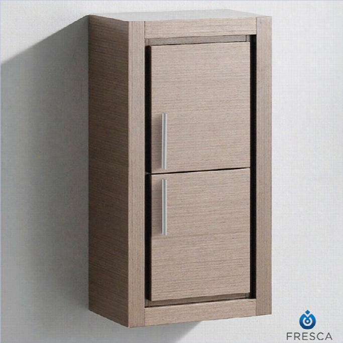 Fresca Trieste Bathroom Linen Side Cabinet With Doors In Hoary Oak