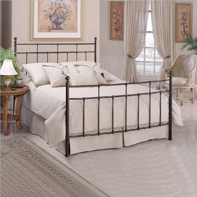 Hillsdale Providence Metal Panel Bed In Antique Bronze Finih-full
