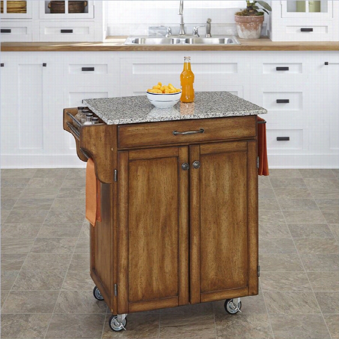 Home Styles Furn Itre Cottage Oak Wood Cart With Salt And Pepperg Ranite Top