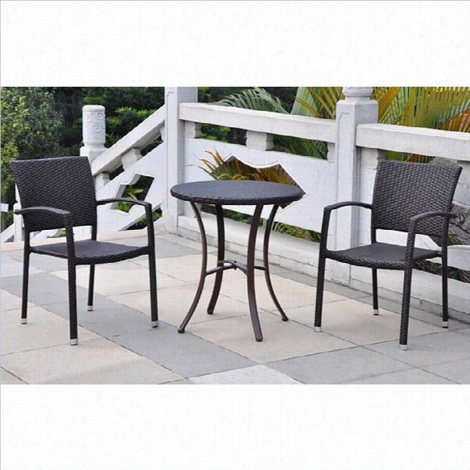 International Caravan Barcelona 3 Pcsbistro Set In Black Antique