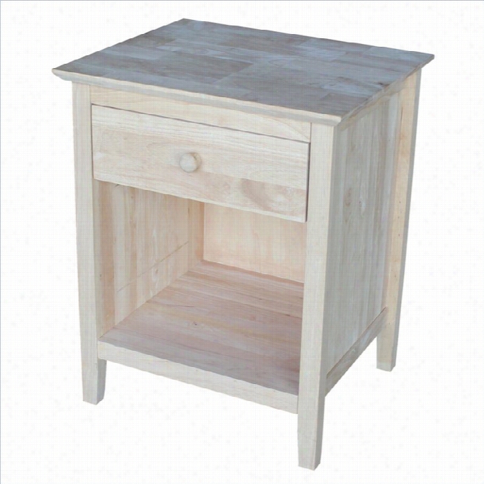 International Concepts Unfinished 1-drawer Nightstand