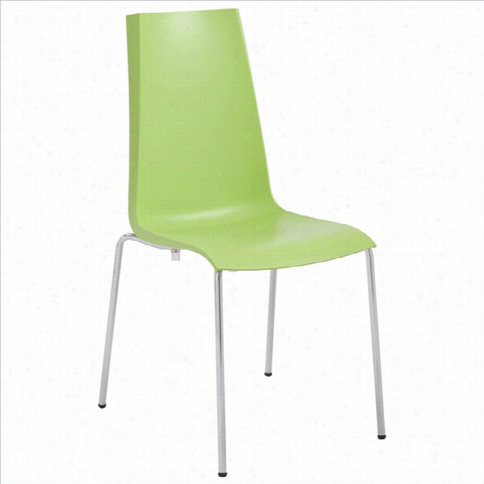 Italmodern Mannequin Stwckibg Ddining Chair In Green And Chrome