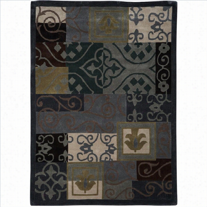 Linon Rugs Trio Recttangular Area Rug In Melancholy And Grey-'10 X 2'10