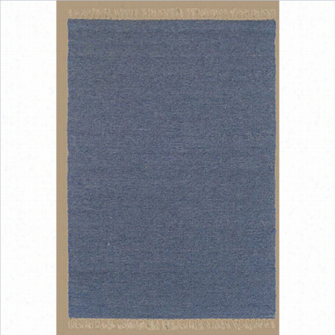 Linon Rugs Verginia Berber Rectangular Superficial Contents Rug In Denim Blue-5'3  X7'5