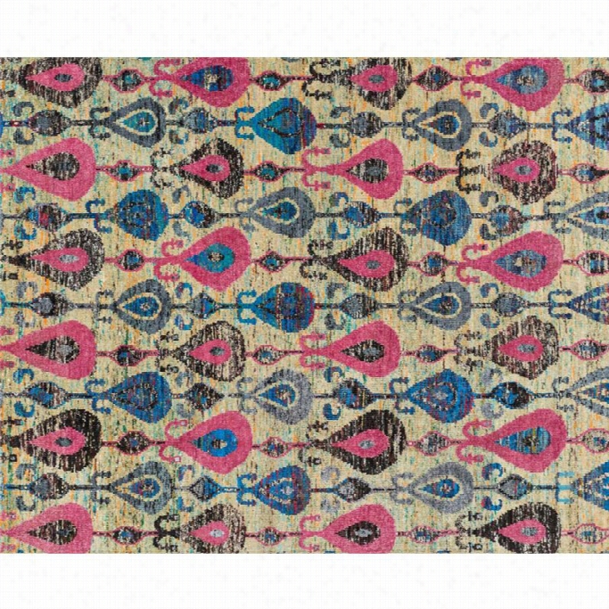 Loloi Giselle 2' X 3' Hand Knotted Silk Rug In Fiesta