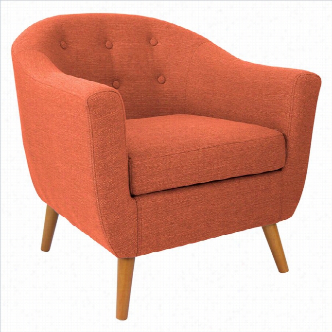 Lmuisource Rockwell Tufted Accent Barrel Chair In Orange