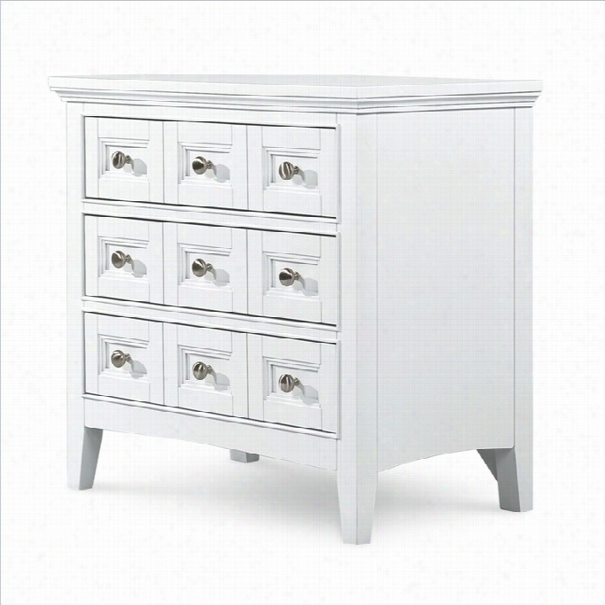 Magnussen Kkentwood 3 Drawer Nightstand In Painted Wh Ite Finish