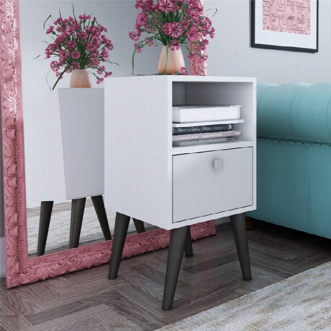 Manhattan Comfort Abisko End Table In White