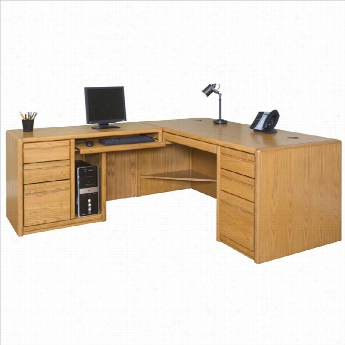 Martin Furniture Contempo Rar Ylhf L-shaped Computer Desk In Medium Oak