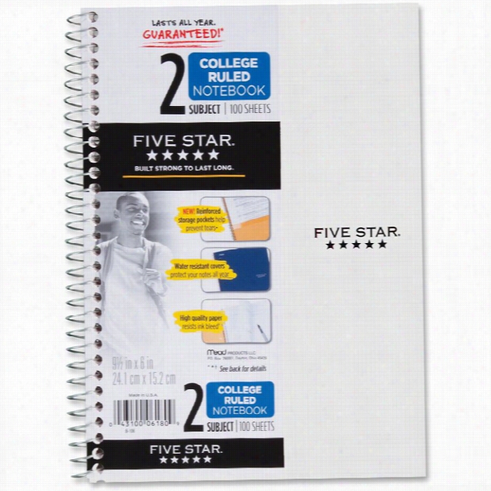 Mead Five Stra 2-subject Notebook