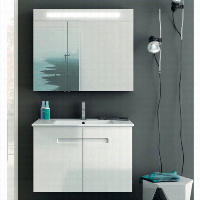 Nameek's New York 33 Wall Mounted Bathrooom Vanity Set I Gl Ossy White