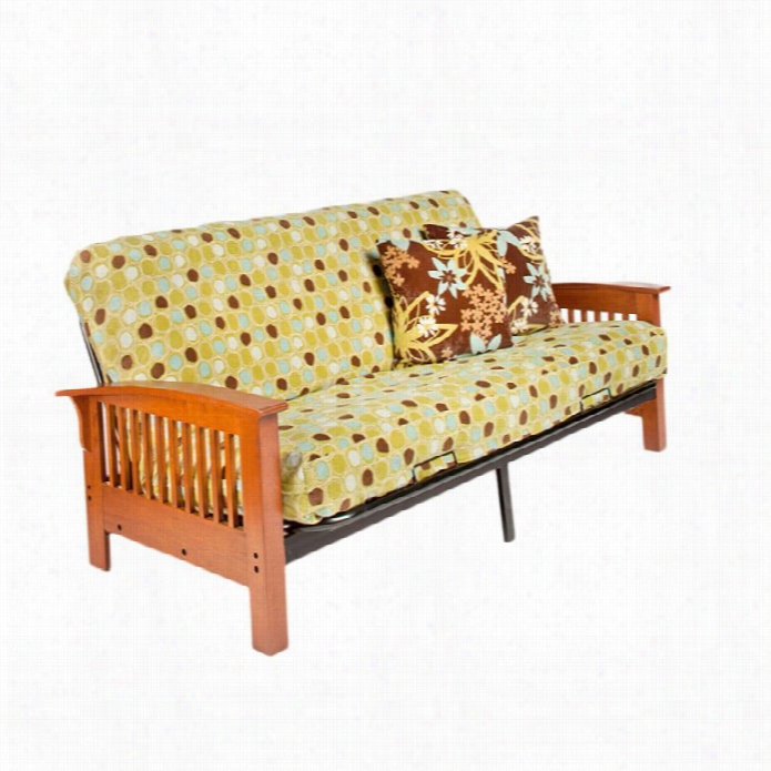 Ngiht And Day Arbor Satiated Wood Annd Metal Futon In Cherry