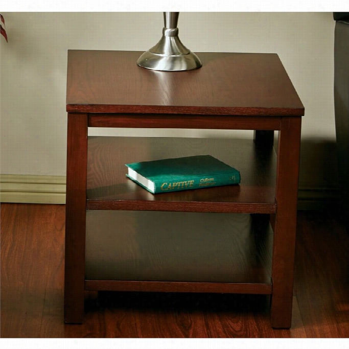 Office Star Work Sm Art Square End Table In Mahogany