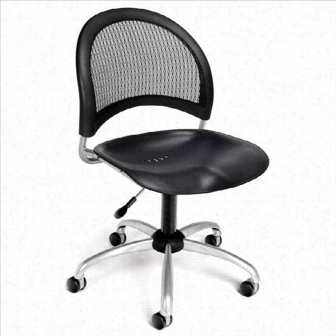 Ofm Moon Swivel Plastic Office Chair In Black