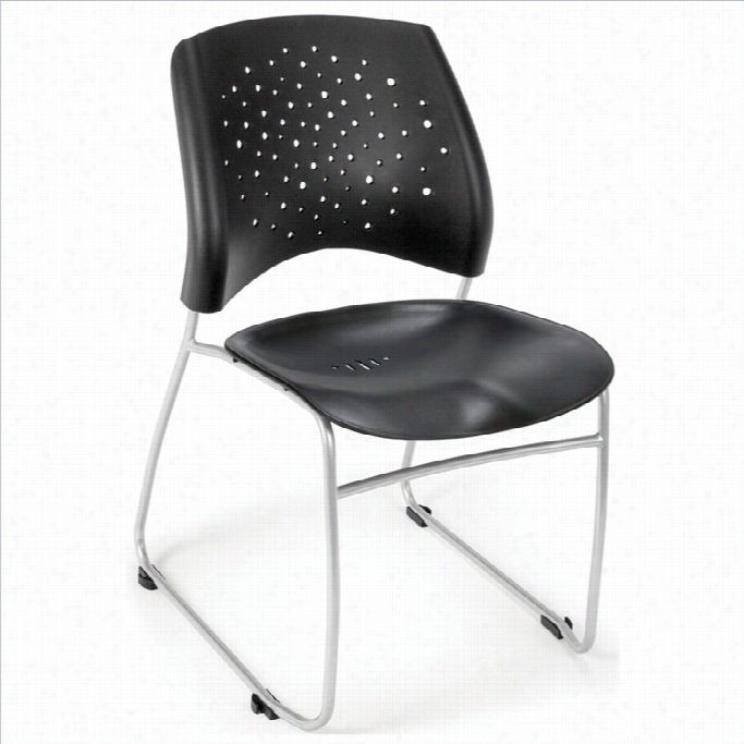 Ofm Star Plastic Stack Stacking Chair I N Black