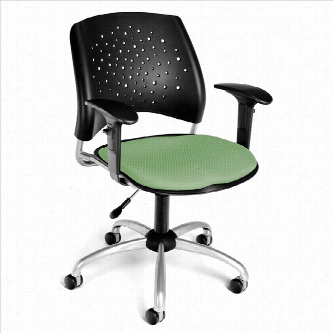 Ofm Star Swivel Office Chair With Armsin Sage Green