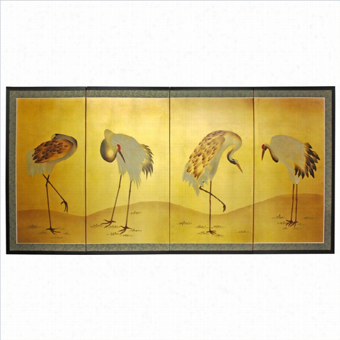Oriental Furniture 36 Cranes In Gold