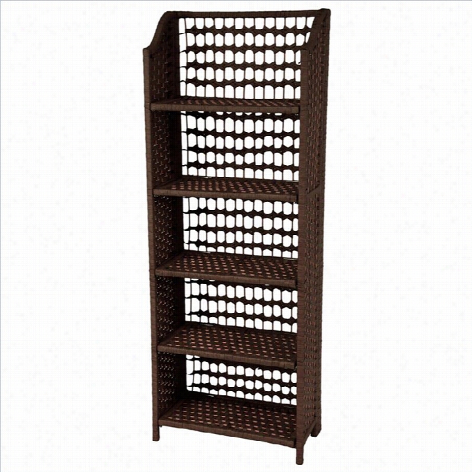 Oriental Furniture 5 Shelf Shelving Unit In Mocha