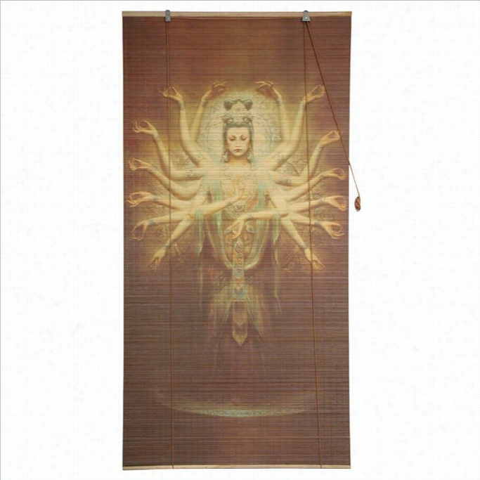 Oriental Furniture Thousand Arm Kwan Yin Blinds In Multicolor-24