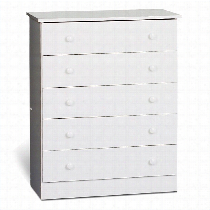 Prepac 5 Drawer Chest In White End