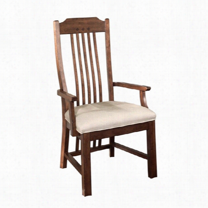 Somerton Craftsman Arm Chair In Mediu Brown Oak