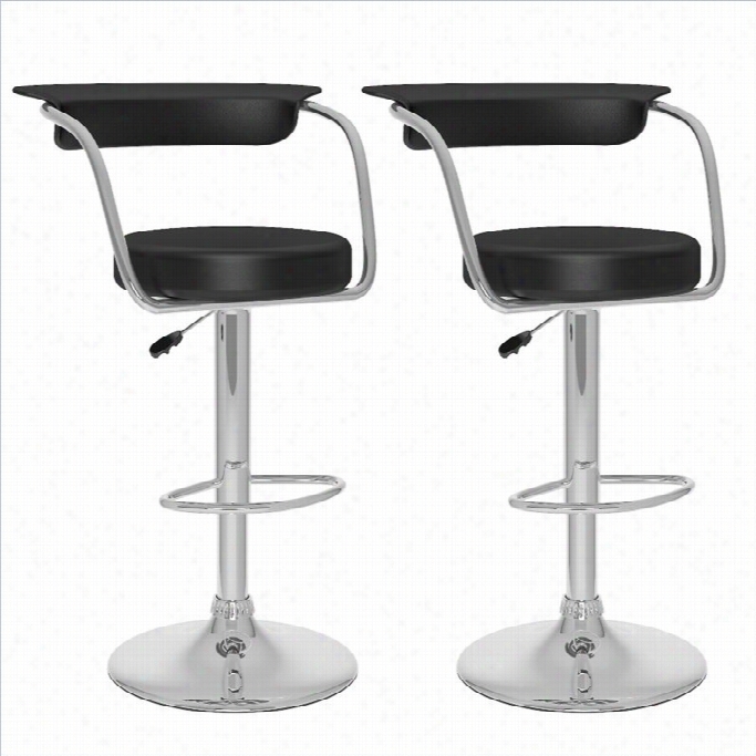 Sonax Corkiving 33 Open Back Bar Stool In Black (set Of 2)