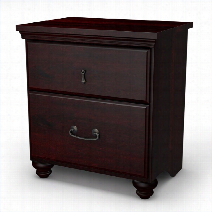 South Shore Dover Traditional 2 Drawer Nightstand In Dark Mahog Any Finish