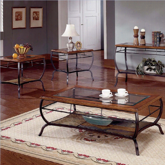 Steve Silver Co Mpany Loretta Oak Coffee Table And End Tbles 3-piece Set